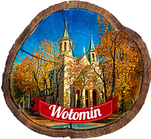 Magnes drewniany pieniek Wołomin