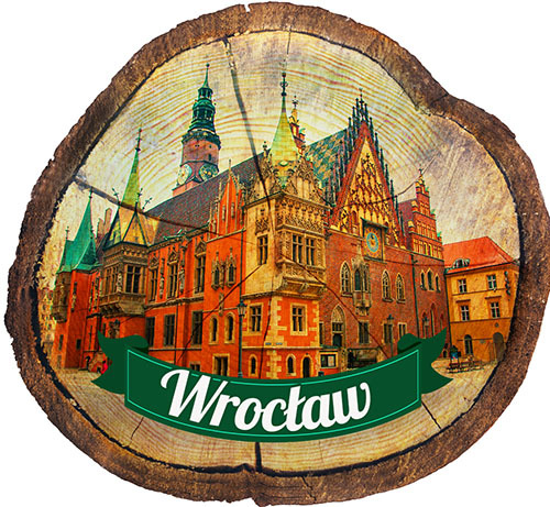 Magnes drewniany pieniek Wrocław