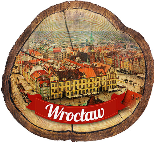 Magnes drewniany pieniek Wrocław