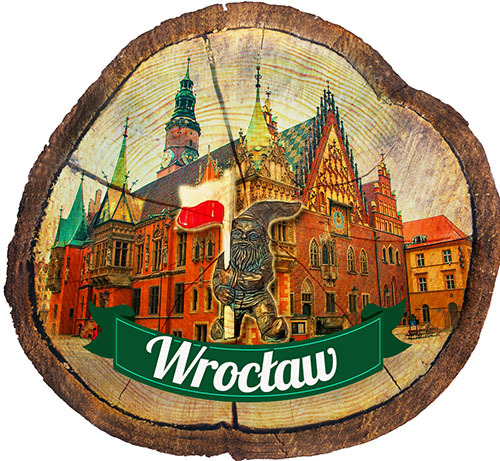 Magnes drewniany pieniek Wrocław