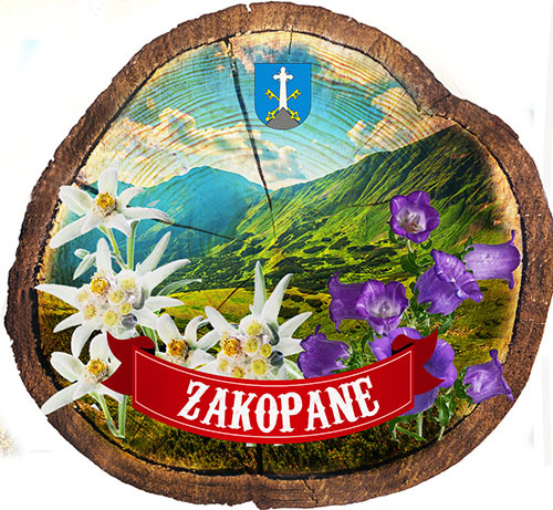 Magnes drewniany pieniek Zakopane