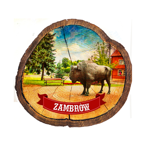 Magnes drewniany pieniek Zambrów