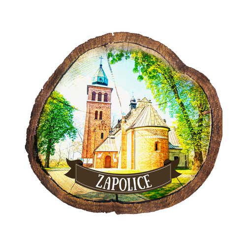 Magnes drewniany pieniek Zapolice