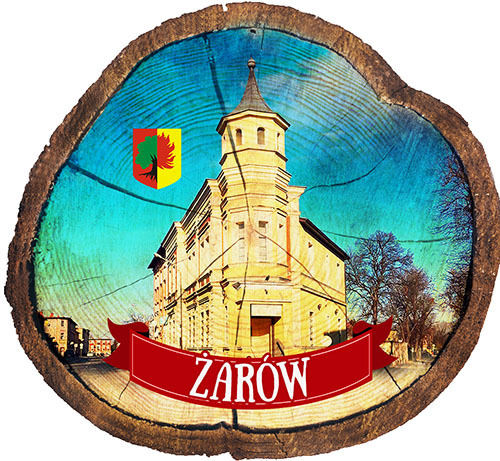 Magnes drewniany pieniek Żarów