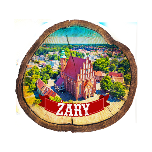 Magnes drewniany pieniek Żary