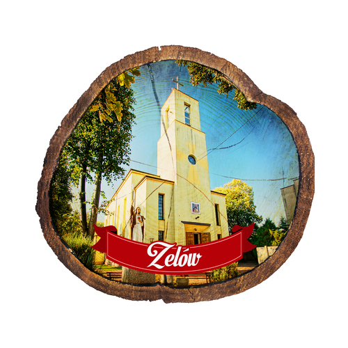 Magnes drewniany pieniek Zelów