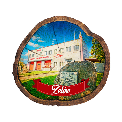 Magnes drewniany pieniek Zelów
