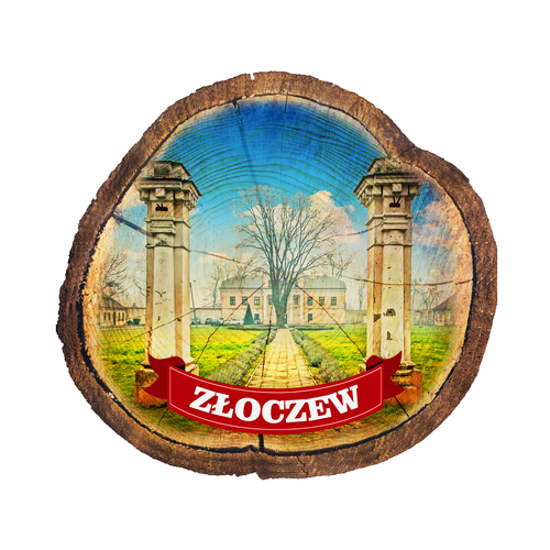 Magnes drewniany pieniek Złoczew