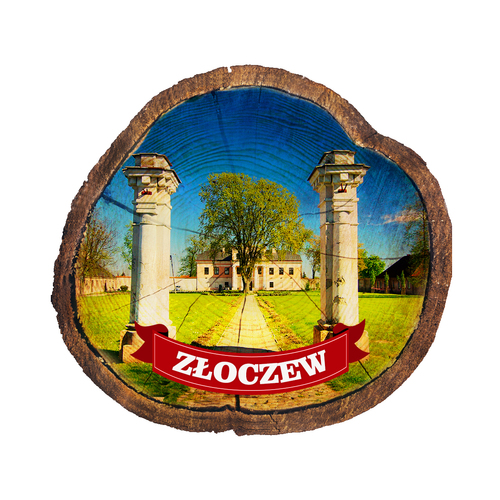 Magnes drewniany pieniek Złoczew