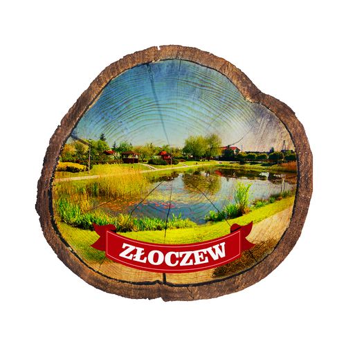 Magnes drewniany pieniek Złoczew