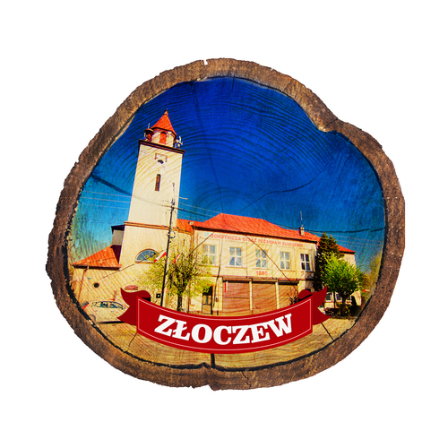 Magnes drewniany pieniek Złoczew
