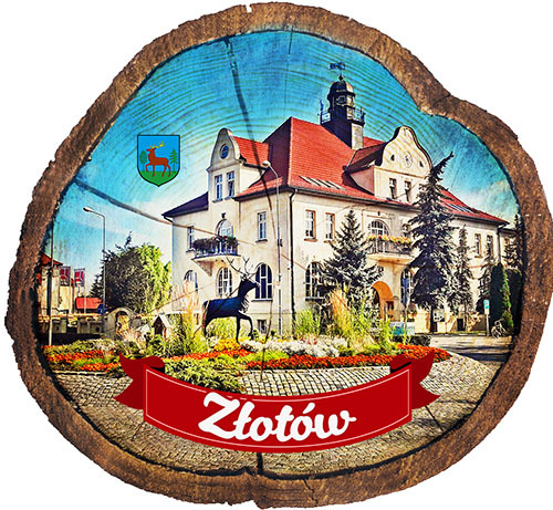 Magnes drewniany pieniek Złotów