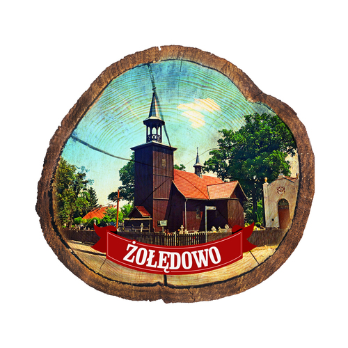 Magnes drewniany pieniek Żołędowo