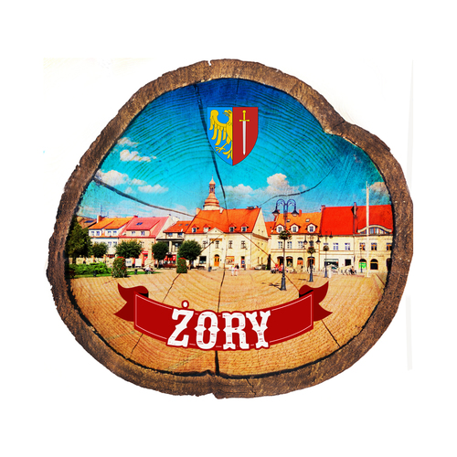 Magnes drewniany pieniek Żory