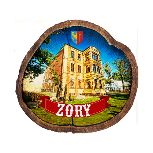 Magnes drewniany pieniek Żory