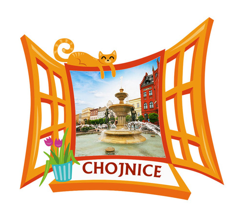 Polyresinowy magnes Okno Chojnice