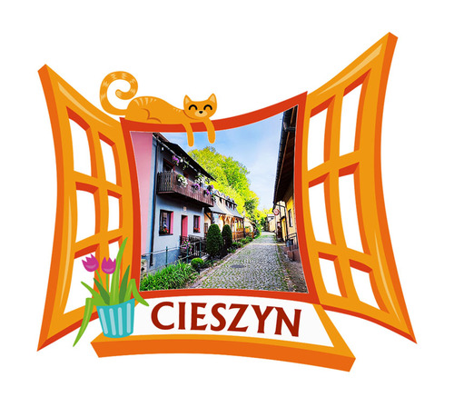 Polyresinowy magnes Okno Cieszyn
