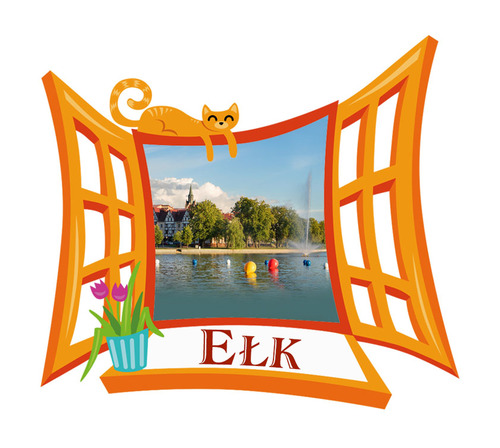 Polyresinowy magnes Okno Ełk