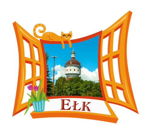 Polyresinowy magnes Okno Ełk