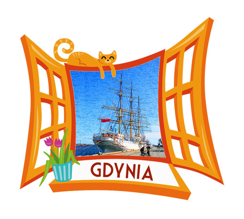 Polyresinowy magnes Okno Gdynia