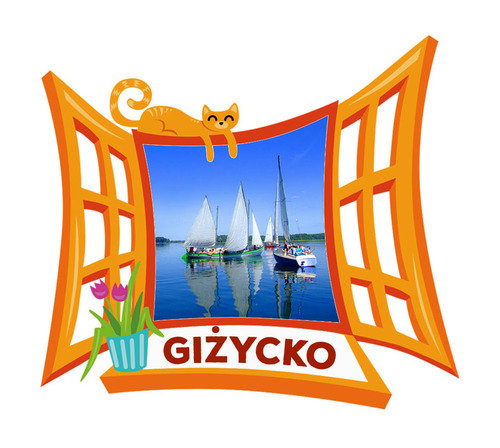 Polyresinowy magnes Okno Giżycko