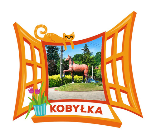 Polyresinowy magnes Okno Kobyłka