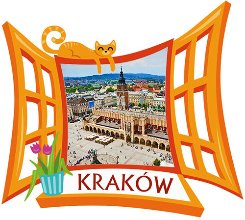 Polyresinowy magnes Okno Kraków