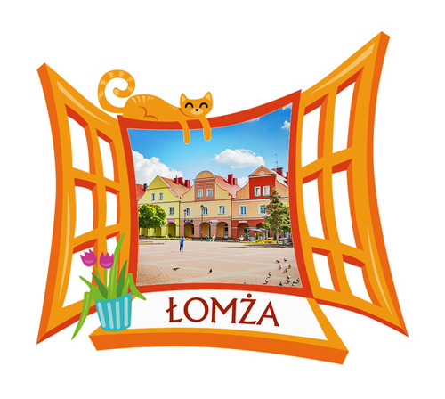 Polyresinowy magnes Okno Łomża