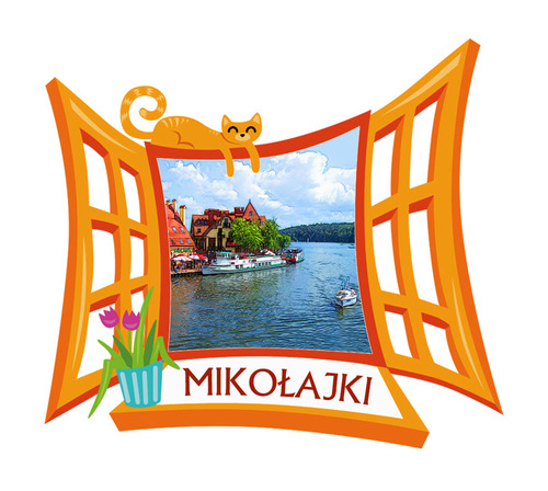 Polyresinowy magnes Okno Mikołajki