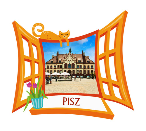 Polyresinowy magnes Okno Pisz