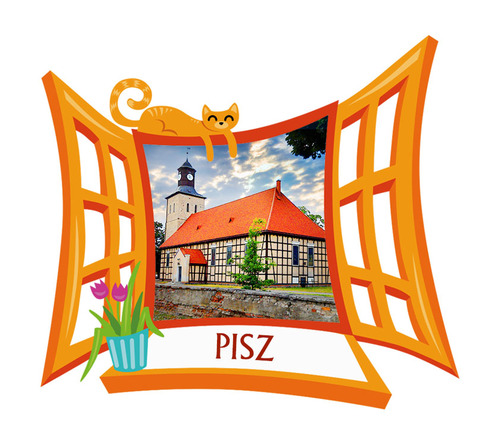 Polyresinowy magnes Okno Pisz