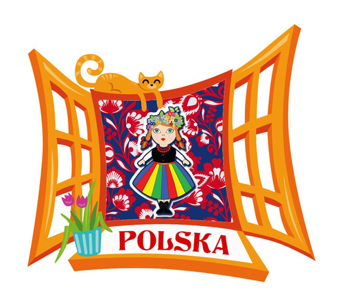 Polyresinowy magnes Okno Polska