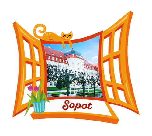 Polyresinowy magnes Okno Sopot