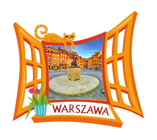 Polyresinowy magnes Okno Warszawa