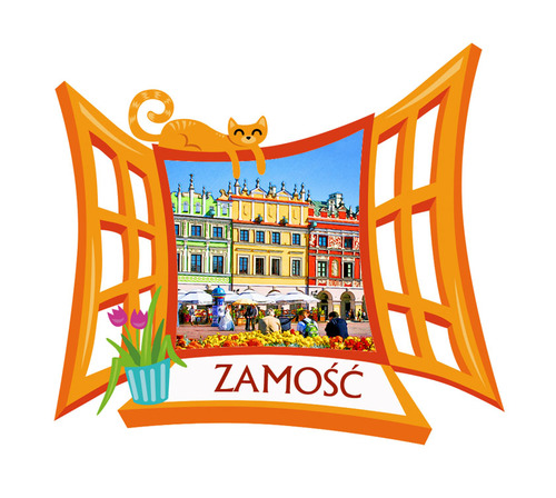 Polyresinowy magnes Okno Zamość