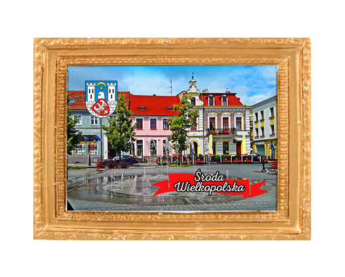 Polyresinowy magnes rama Środa Wielkopolska