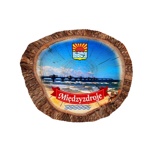 Magnes polyresinowy pieniek owal Międzyzdroje