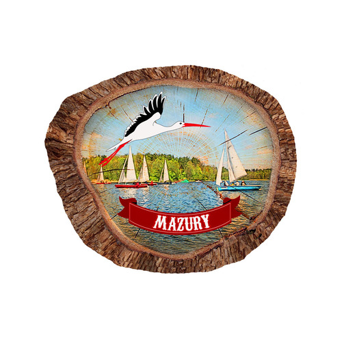 Magnes polyresinowy pieniek owal Mazury