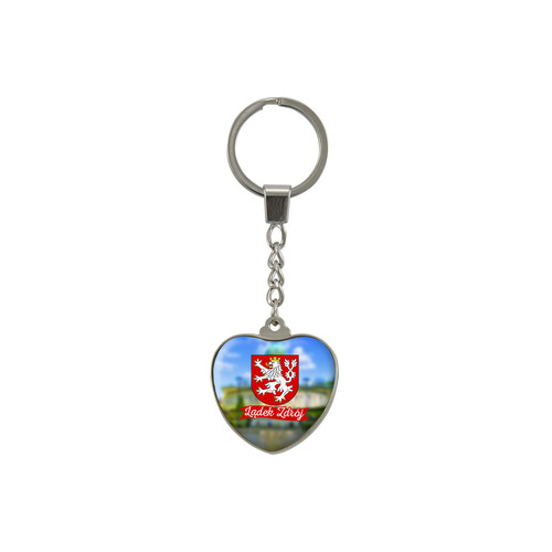 Brelok szklany serce Lądek-Zdrój