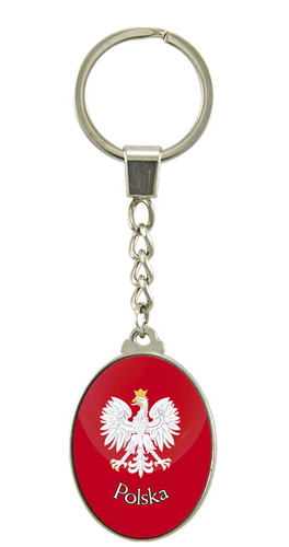 Brelok szklany owal Polska