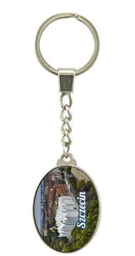 Brelok szklany owal Szczecin