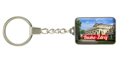 Brelok szklany prostokąt Busko-Zdrój