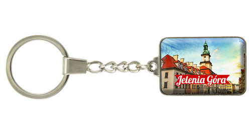 Brelok szklany prostokąt Jelenia Góra