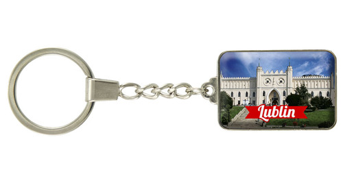 Brelok szklany prostokąt Lublin