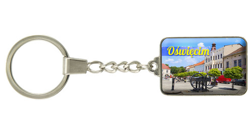 Brelok szklany prostokąt Oświęcim