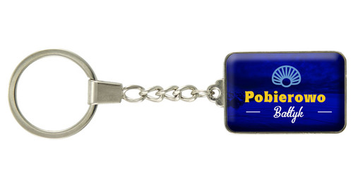 Brelok szklany prostokąt Pobierowo