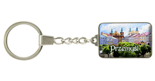 Brelok szklany prostokąt Przemyśl
