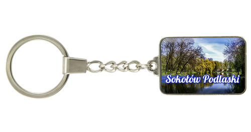 Brelok szklany prostokąt Sokołów Podlaski