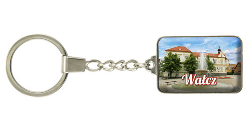 Brelok szklany prostokąt Wałcz