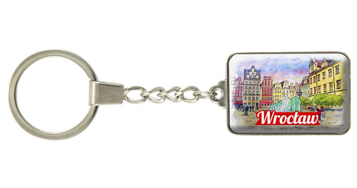 Brelok szklany prostokąt Wrocław